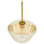 Gold Honey 1-Light Modern Glass Hanging Ceiling Light Ø30 00870 globostar