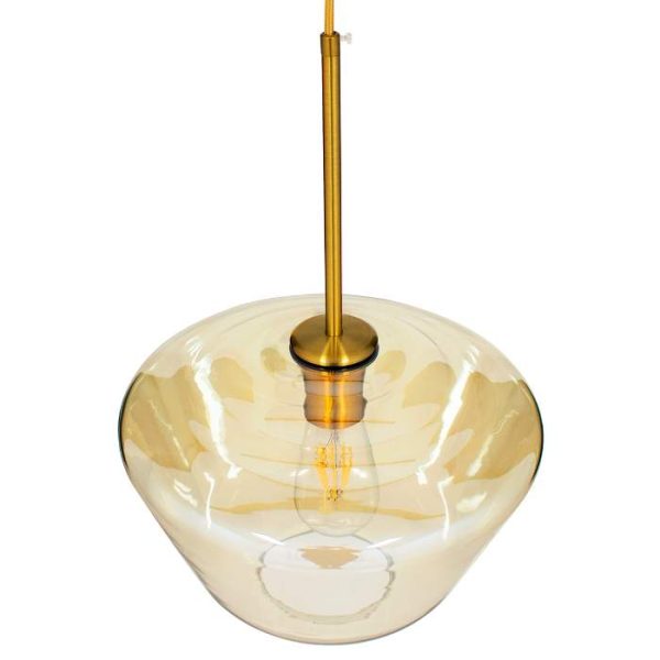 Gold Honey 1-Light Modern Glass Hanging Ceiling Light Ø30 00870 globostar