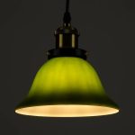 Retro Antique 1-Light Green Glass Ceiling Hanging Light Ø18 00768 LIBRARY