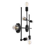 Vintage 6-Light Metal Black Linear Minimal Wall Sconce – Ceiling Light 00664 PIPING