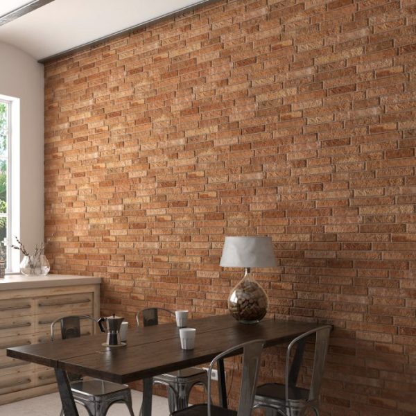 Apalache Caldera Rustic Brick Effect Wall Covering Porcelain Tiles 17x52