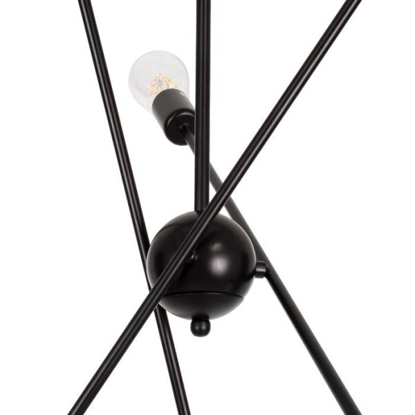 Rotatable Minimal 6-Light Linear Black Semi - Flush Mount Ceiling Light Sputnik 00784 ZANE globostar