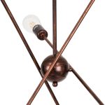 Sputnik 6-Light Industrial Minimal Semi – Flush Mount Ceiling Light Rotatable  Linear Copper  00785 globostar