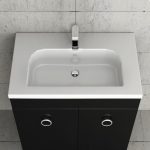 Orabella Mood Long Modern MDF Black Glossy Floor Standing Bathroom Furniture Set 80×45