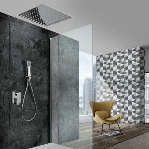 Concealed Shower Mixer Set 2 Outlets with Stainless Steel Rainhead 40x40 Imex Volga GET015