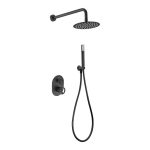 Black Matt Concealed Shower Mixer Set 2 Outlets Imex Olimpo GPC033/NG