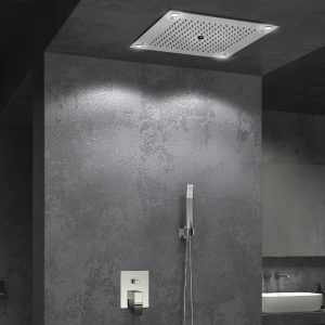 Ginko T806 Karag Modern Large Stainless Steel Shower Head with 3 Functions and LED Light 50x50