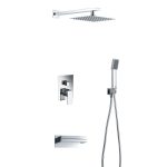 Imex Java GPV017 Square Concealed Shower Mixer Set 3 Outlets with Waterfall Bath Filler