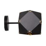 1-Light Polygon Black Gold Metallic Modern Futuristic Wall Lamp 00794 globostar