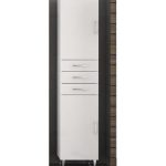Side 6 Modern White MDF Tall Storage Unit 2-Door & 3 Drawer 40x32x184 cm