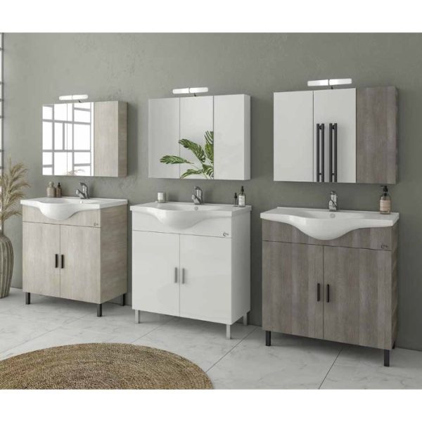 Drop Luna 80 Floor Standing Bathroom Furniture with Washbasin Set