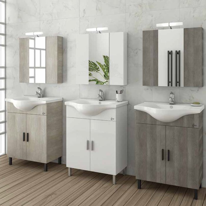 Floor-standing Bathroom Furniture with Wash Basin Set Drop Luna 65