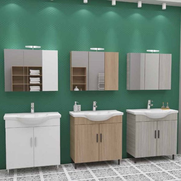 Drop Luna 80 Floor Standing Bathroom Furniture with Washbasin Set
