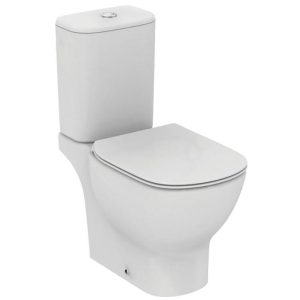 Ideal Standard Tesi Aquablade White Matt Curved Close Coupled Toilet + Soft Close Seat 36,5x66,5