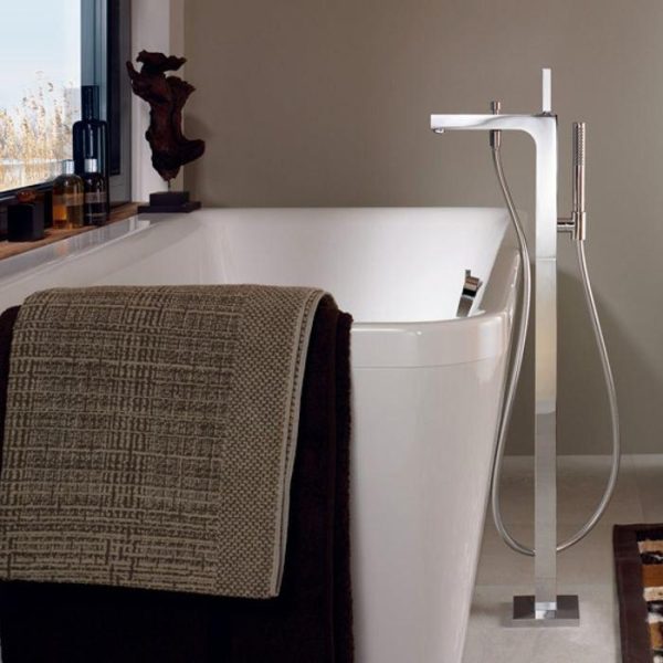 Modern Single Lever Bath Mixer Floor-Standing with Concealed Part Hansgrohe Axor Citterio 39451000 + 10452180