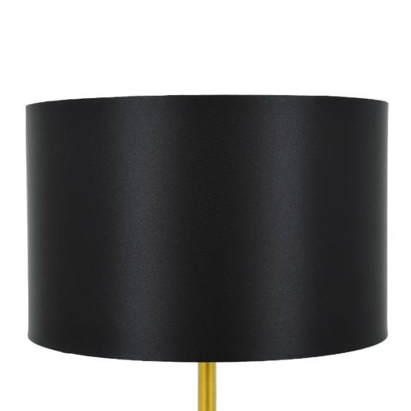 Modern Black Gold Floor Lamp with Black Round Shade ASHLEY 00825
