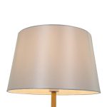 Modern 1-Light White Floor Lamp with Beige Wooden Detail & 00828