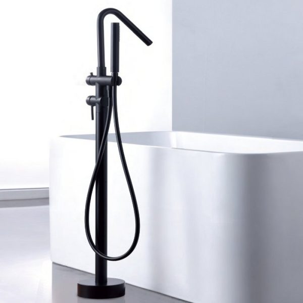 Black Matt Floor Mounted Free-standing Bath Shower Mixer Imex Corcega BBEC01/NG