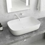 Επικαθημενοι νιπτηρες τουαλετας μπανιου λευκοι ματ μοντερνοι Karag Milos LT 2143-PMW