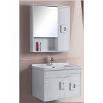 PVC Wall Hung 2 Drawer & 1 Door Vanity Unit with Wash Basin & Mirror 81×48 Hotel White