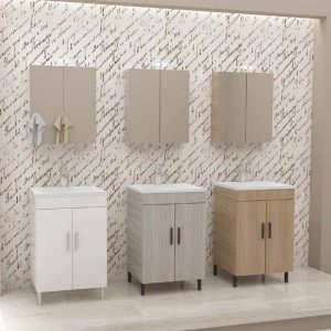 Small Bathroom Furniture with Slim Washbasin Set 50x39 Drop Roma 50