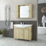 Drop Ritmo Natural Oak Vintage Large Floor Standing Bathroom Furniture Set 97×51
