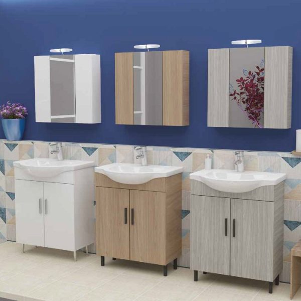 Drop Luna 65 Floor Standing Bathroom Furniture with Washbasin Set
