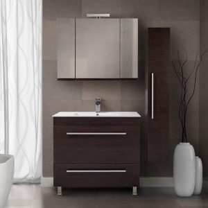 Modern Plywood Floor Standing Vanity Unit with Mirror SET Cold
