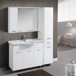 Bizoute Traditional White Floor Standing Bathroom Furniture MDF Set