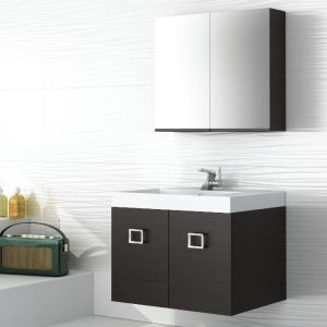 Orabella Raven 60 Modern Wall Hung Vanity Unit with Washbasin & Mirror Set 60x45