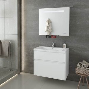 Drop Instinct White MDF Wall Hung Vanity Unit with Washbasin Set 80x46