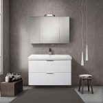 Marcella Minimal MDF White Wall Hung 2 Drawer Bathroom Furniture Set