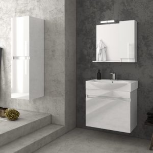 Drop Senso White MDF Wall Hung Bathroom Furniture with Wash Basin Set 65x50