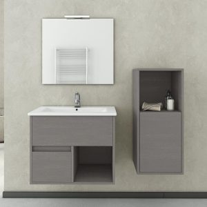 Drop Sorrento Cement MDF Wall Hung Bathroom Furniture Set 65x45
