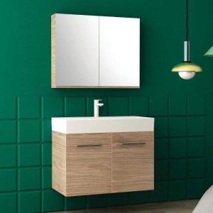 Orabella Amabile 80 Modern Italian Wall Hung Bathroom Furniture with 2 Doors 80x45