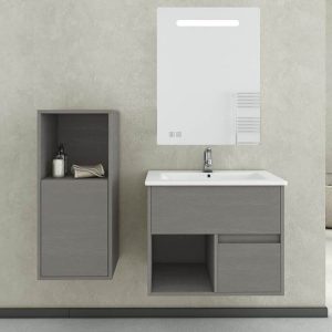 Drop Sorrento Cement Wood MDF Wall Hung Bathroom Furniture Set 65x45