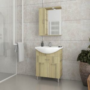 Drop Ritmo Natural Oak Vintage Floor Standing Bathroom Furniture Set 65x47