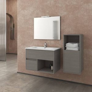 Drop Sorrento MDF Wall Hung Bathroom Furniture Set 75x45