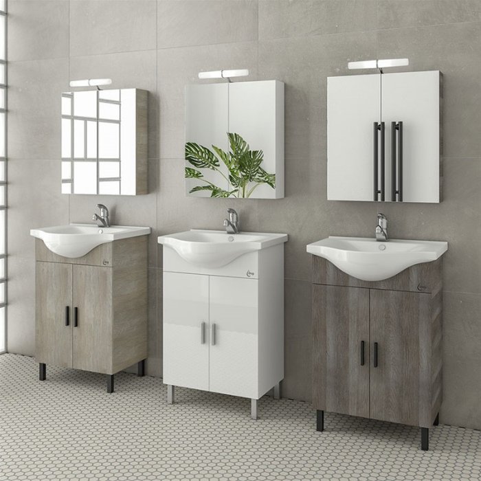 Floor-standing Bathroom Furniture with Wash Basin Set 54×46 Drop Luna 55