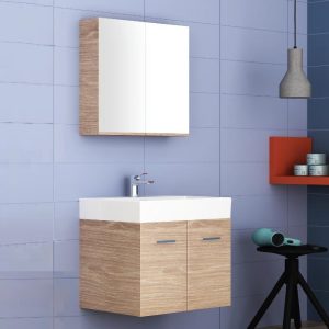 Orabella Amabile Modern Wall Hung Vanity Unit with Wash Basin & Mirror Set 60x45