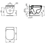Ideal Standard Tesi Aquablade Wall Hung Toilet with Quick Release Soft Close Seat 36,5×53,5