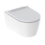 Geberit ONE wall-mounted washdown toilet with toilet seat chrome, with KeraTect