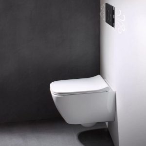 Wall Hung Toilet with Short Projection 35x49 Geberit Smyle Square Short Rimfree