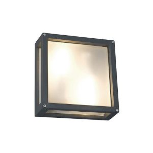 Modern Metal Glass Graphite Outdoor Square Wall Sconce 4440 Indus Nowodvorski