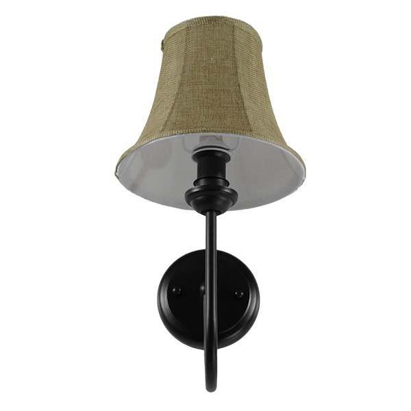 Φωτιστικά απλίκεσ μαύρεσ με μπεζ υφασμάτινο καπέλο 01299