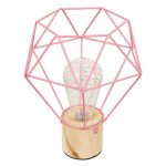 Minimal 1-Light Pink Beige Wooden Metal Led Desk Lamp 01442 Antler