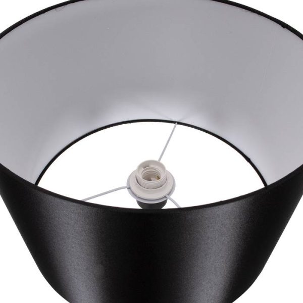 ASHLEY 00824 Modern Black 1-Light Tall Floor Lamp with Round Shade Ø40