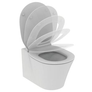 Κρεμαστη λεκανη τουαλετας με καλυμμα slim ημικυκλικη Connect Air Aquablade Ideal Standard