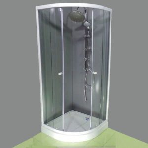 Gloria Bianca White Quadrant Sliding Shower Enclosure with Tempered Safety Glass 5mm 80x80x180