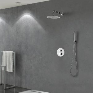 Line GTD038 Imex Modern Chrome Concealed Thermostatic Shower Mixer Set 2 Outlets
